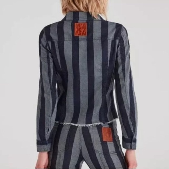 7 For All Mankind x Marques Almeida Cropped Fitted Denim Jacket NWT - Picture 3 of 16